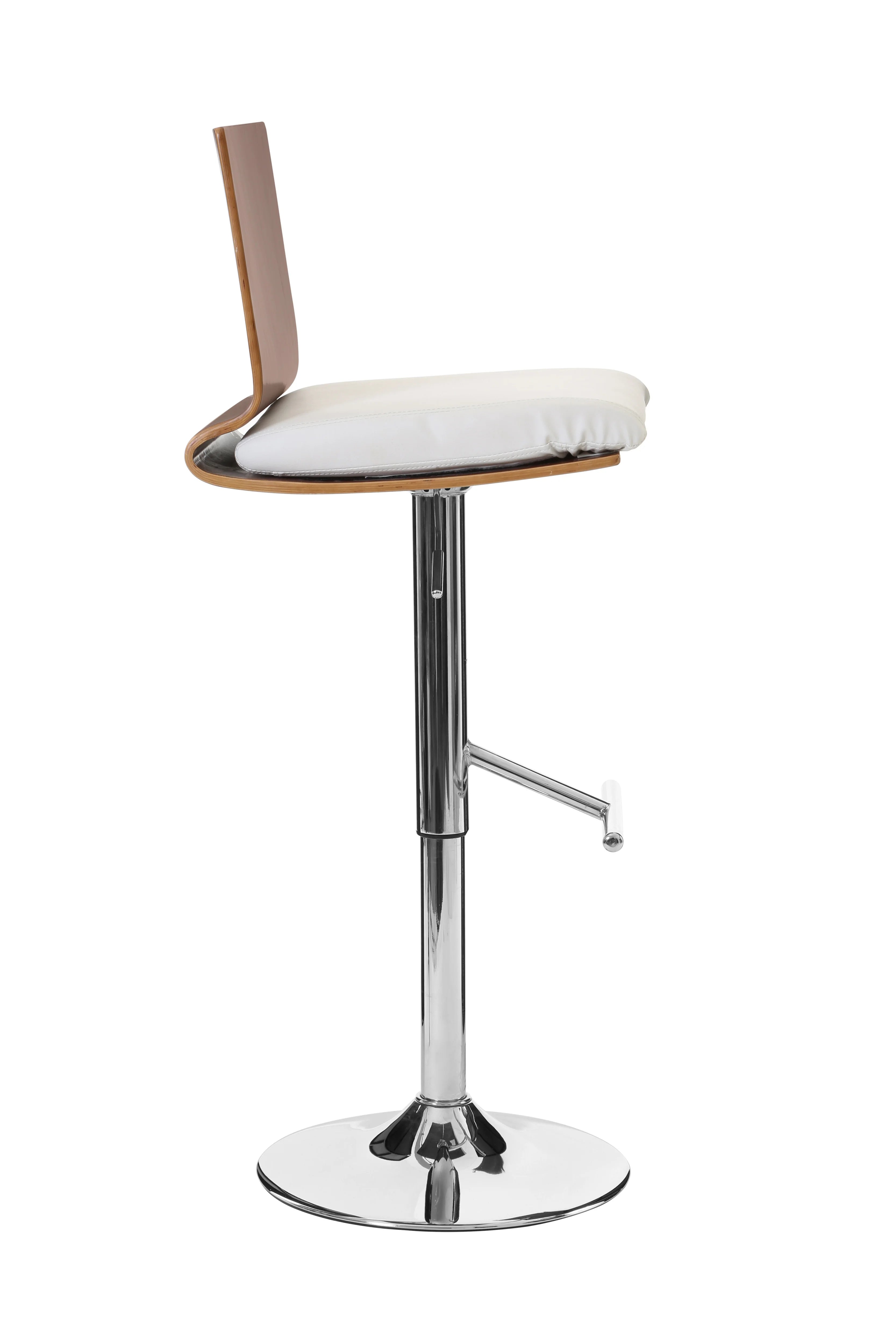 Bourton Walnut Brown Wood & White Bar Stool